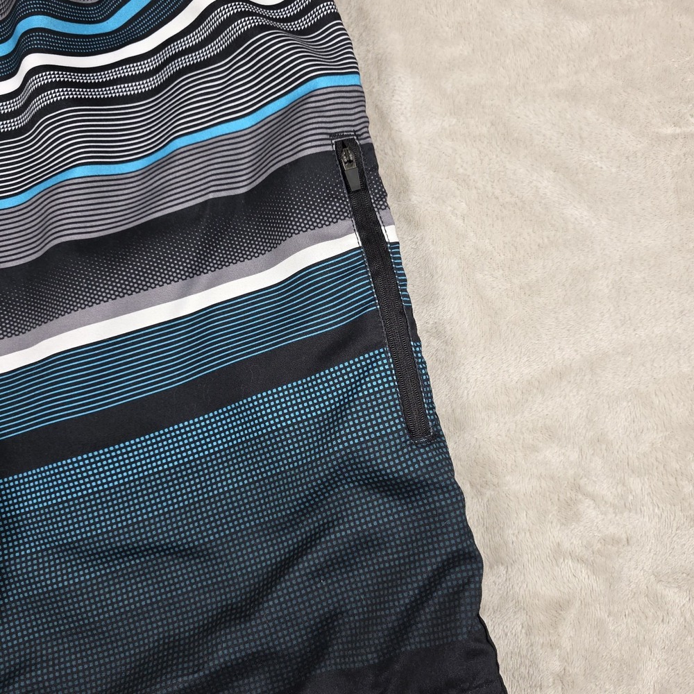 OP Ocean Pacific Mens Surfer Blue Striped Board Swim Shorts Sz M 32-34, Lined - Picture 7 of 9